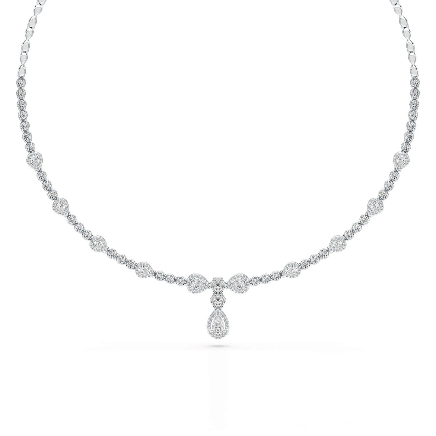 2.91 CT Pear Shape Lab Diamond Necklace