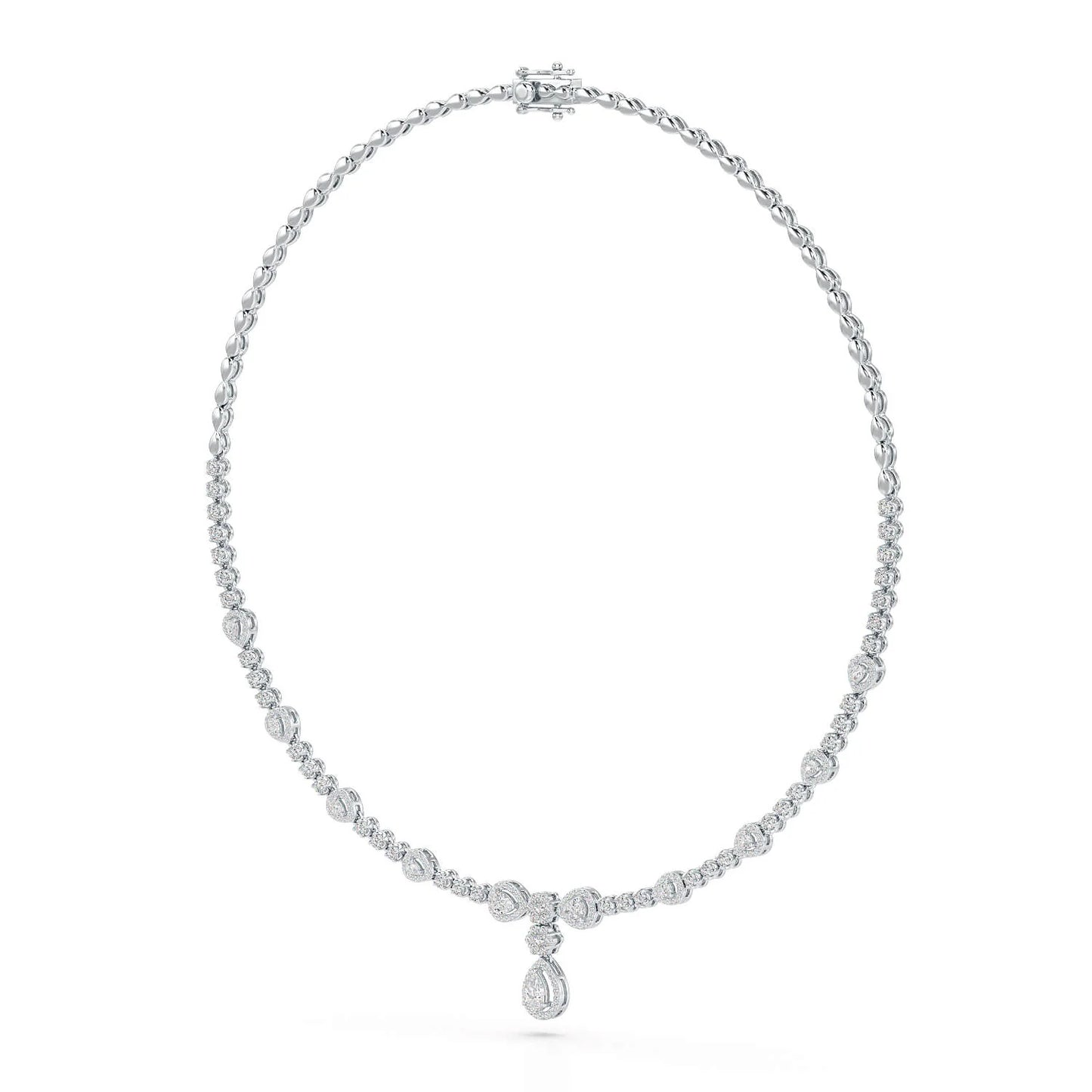 2.91 CT Pear Shape Lab Diamond Necklace