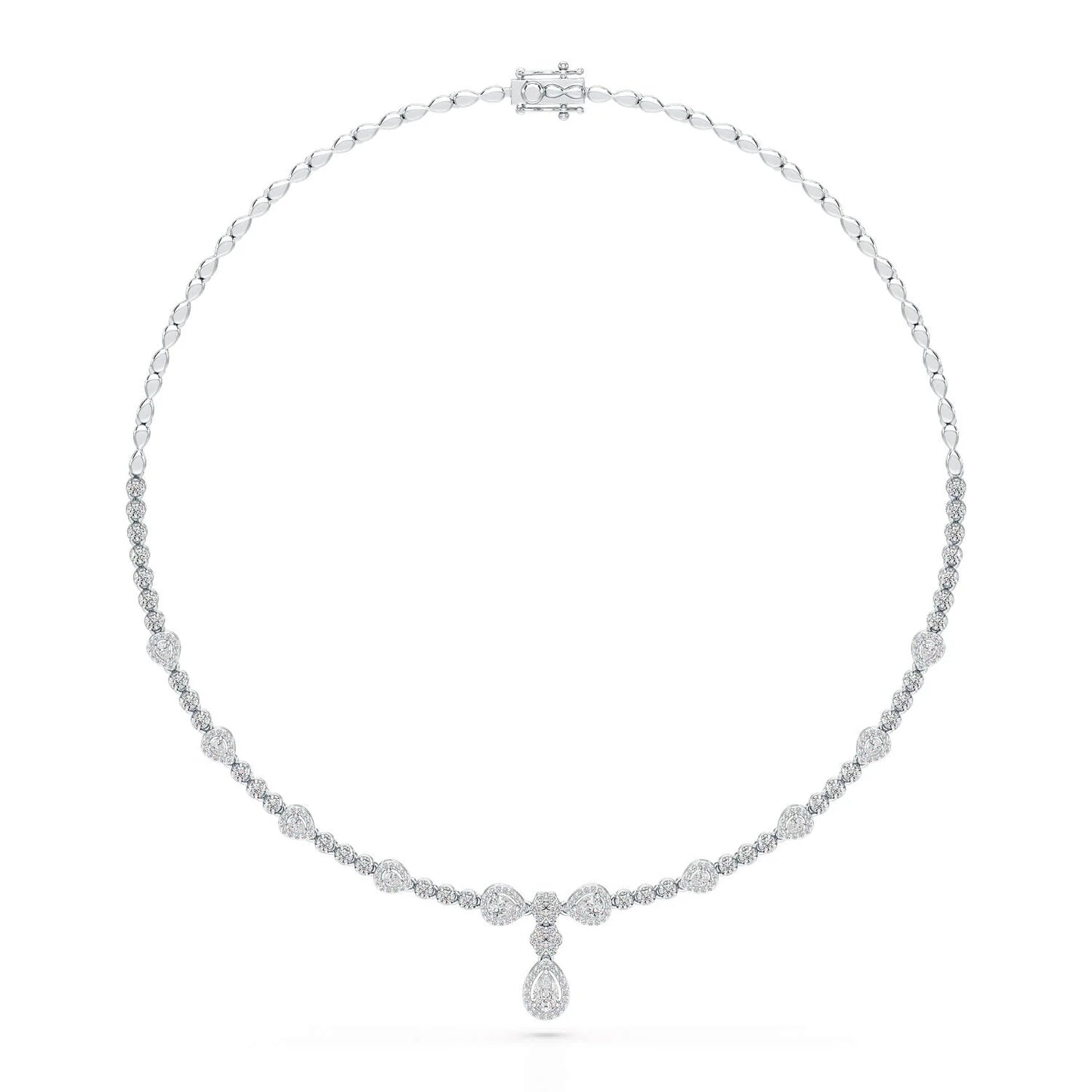 2.91 CT Pear Shape Lab Diamond Necklace