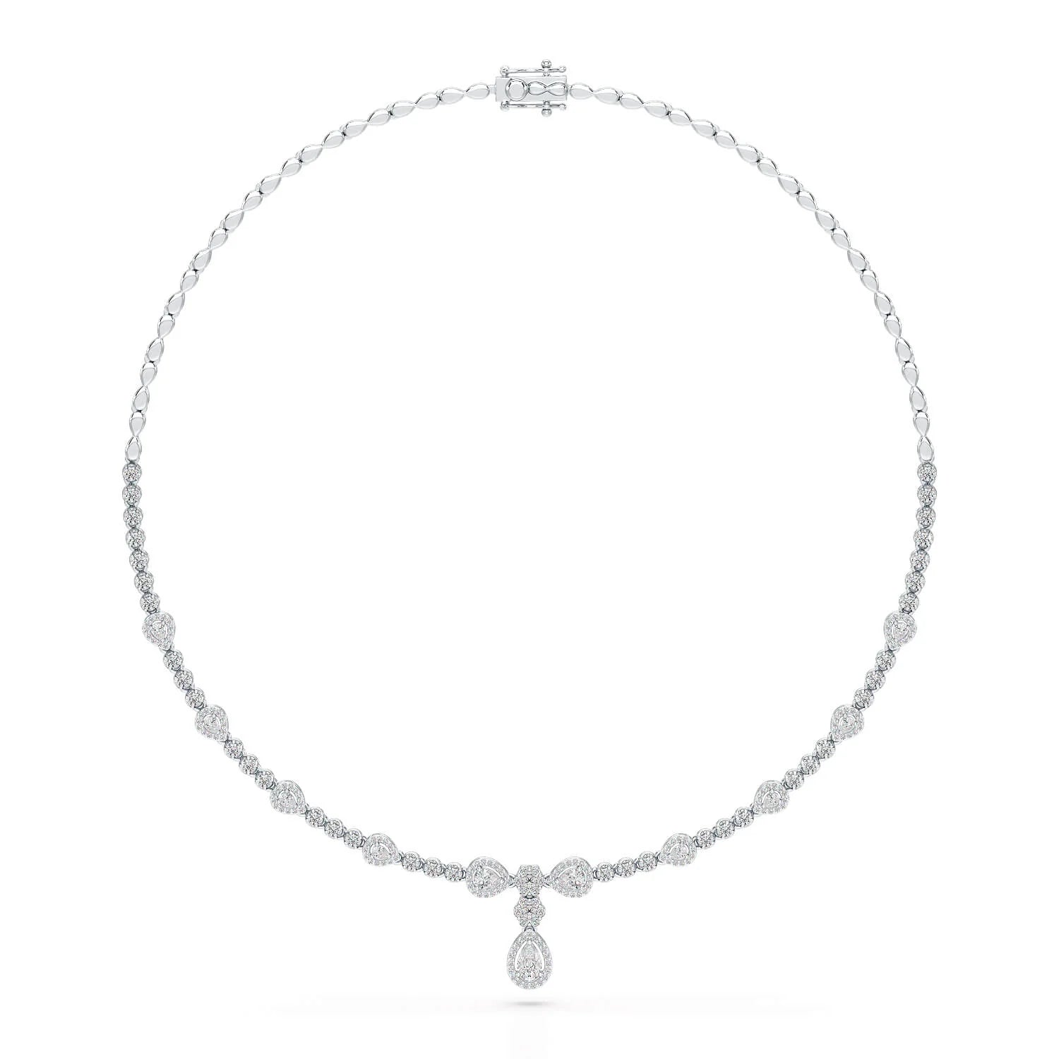 2.91 CT Pear Shape Lab Diamond Necklace