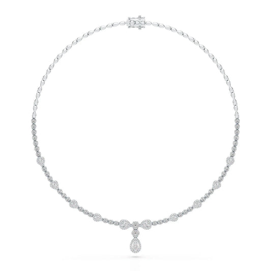 2.91 CT Pear Shape Lab Diamond Necklace