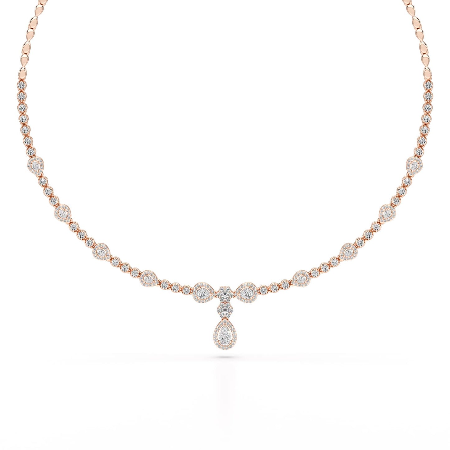 2.91 CT Pear Shape Lab Diamond Necklace