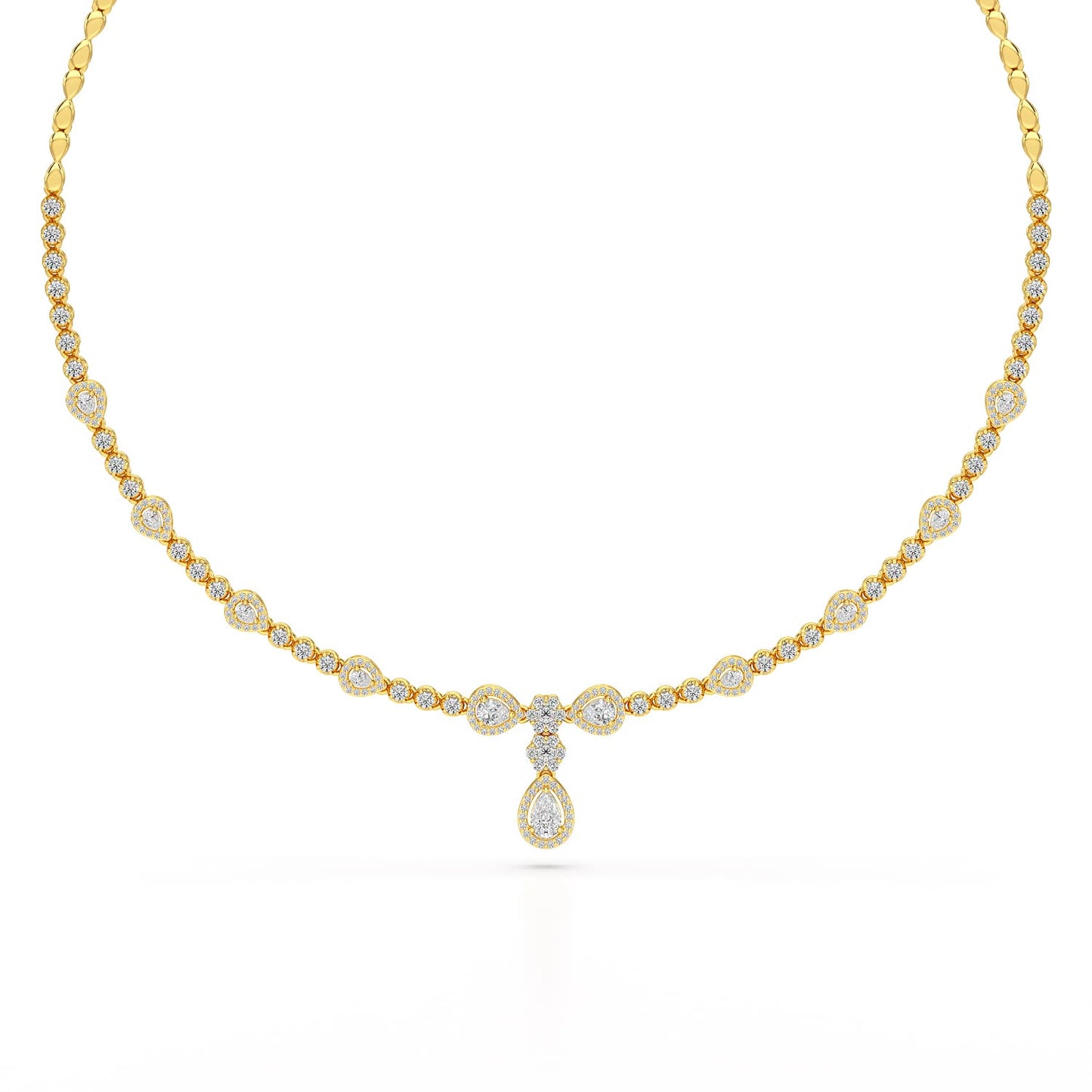 2.91 CT Pear Shape Lab Diamond Necklace