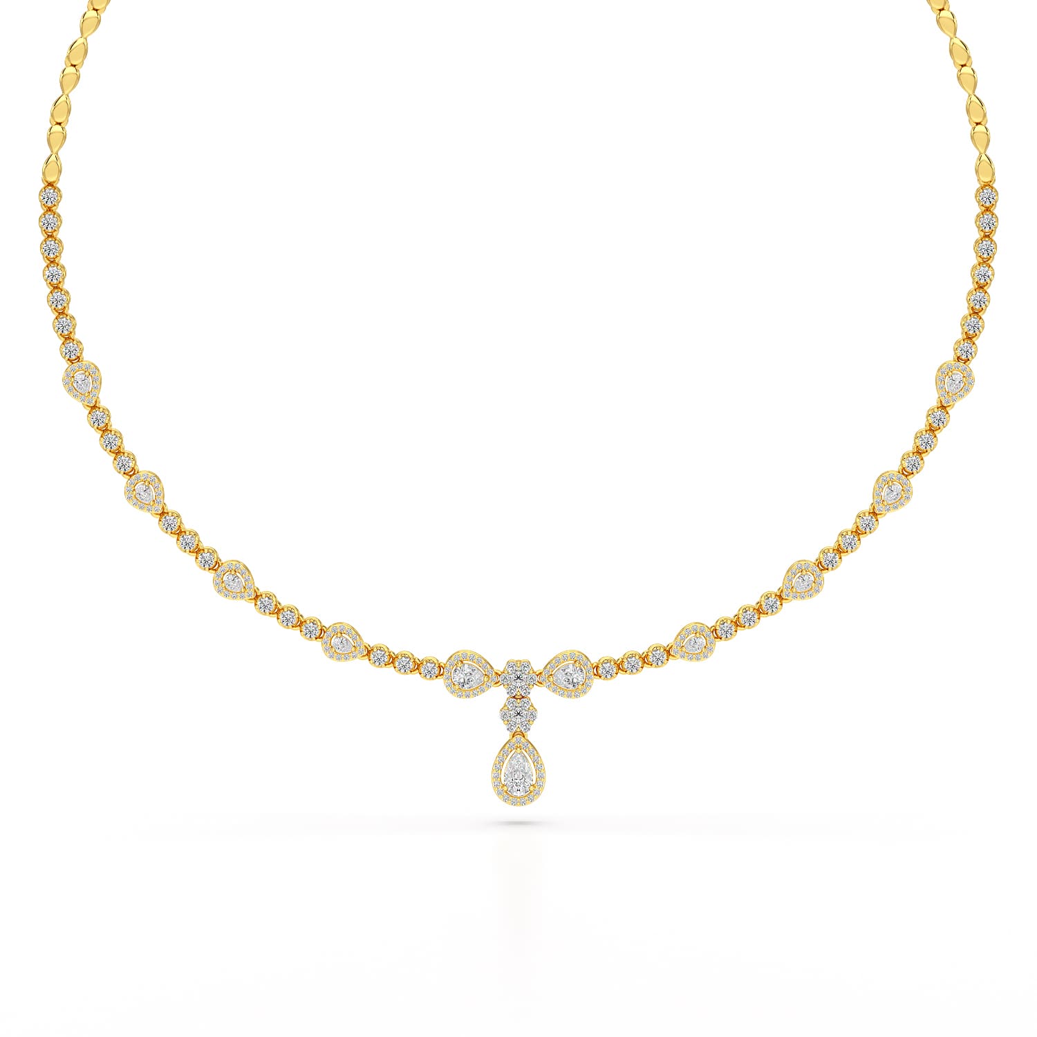 2.91 CT Pear Shape Lab Diamond Necklace