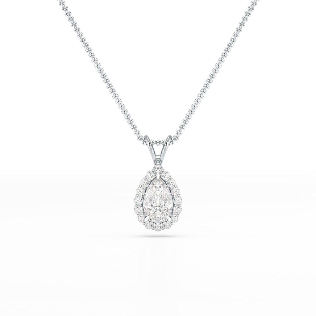 2 Karat Halo Lab Diamant-Anhänger im Birnenschliff