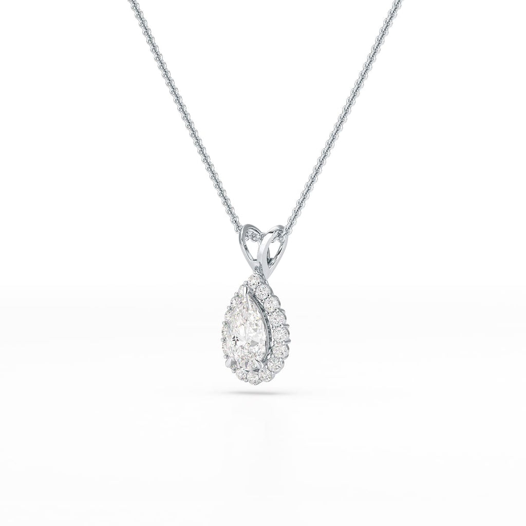2 Karat Halo Lab Diamant-Anhänger im Birnenschliff