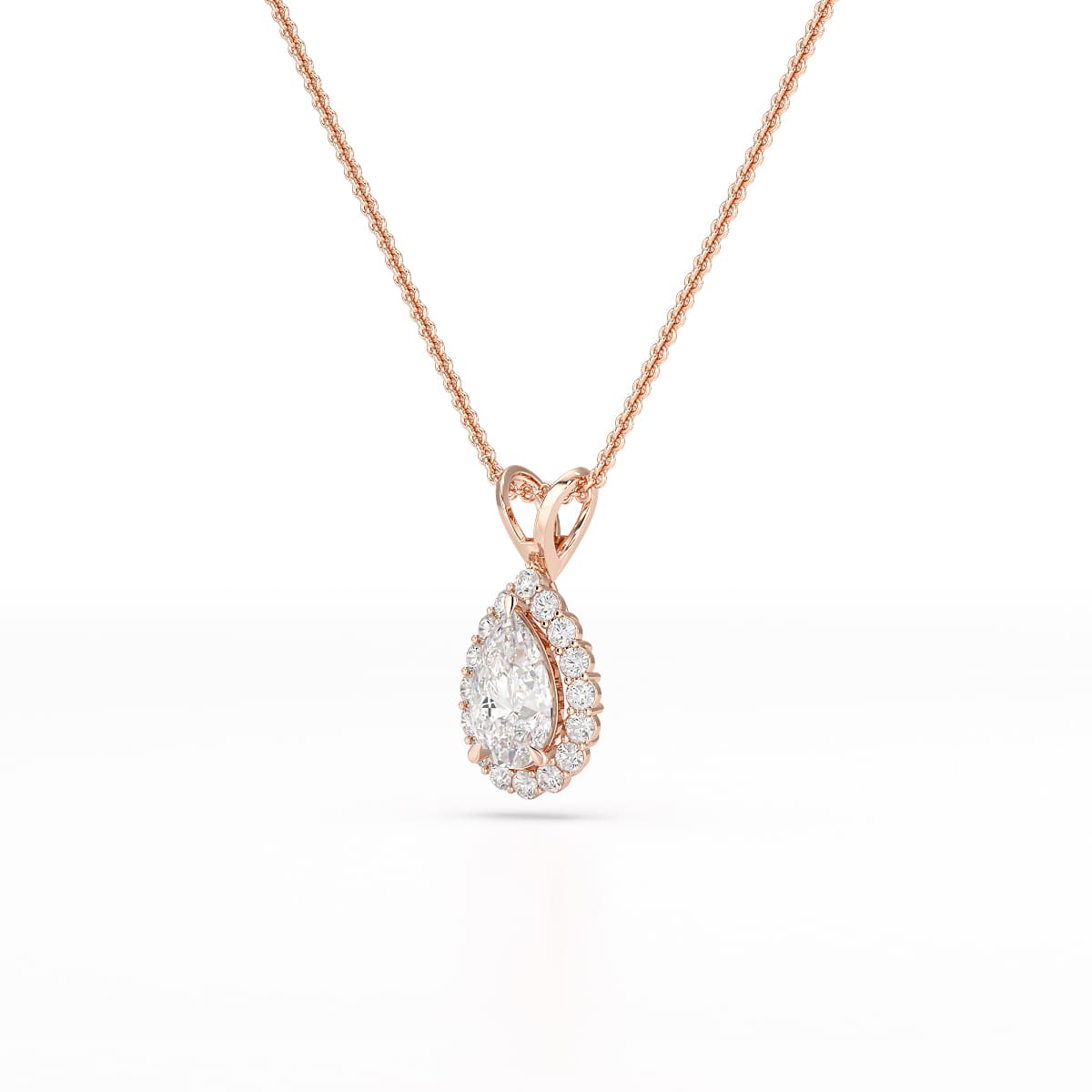 2 CT Halo Lab diamond Pear Cut Pendant