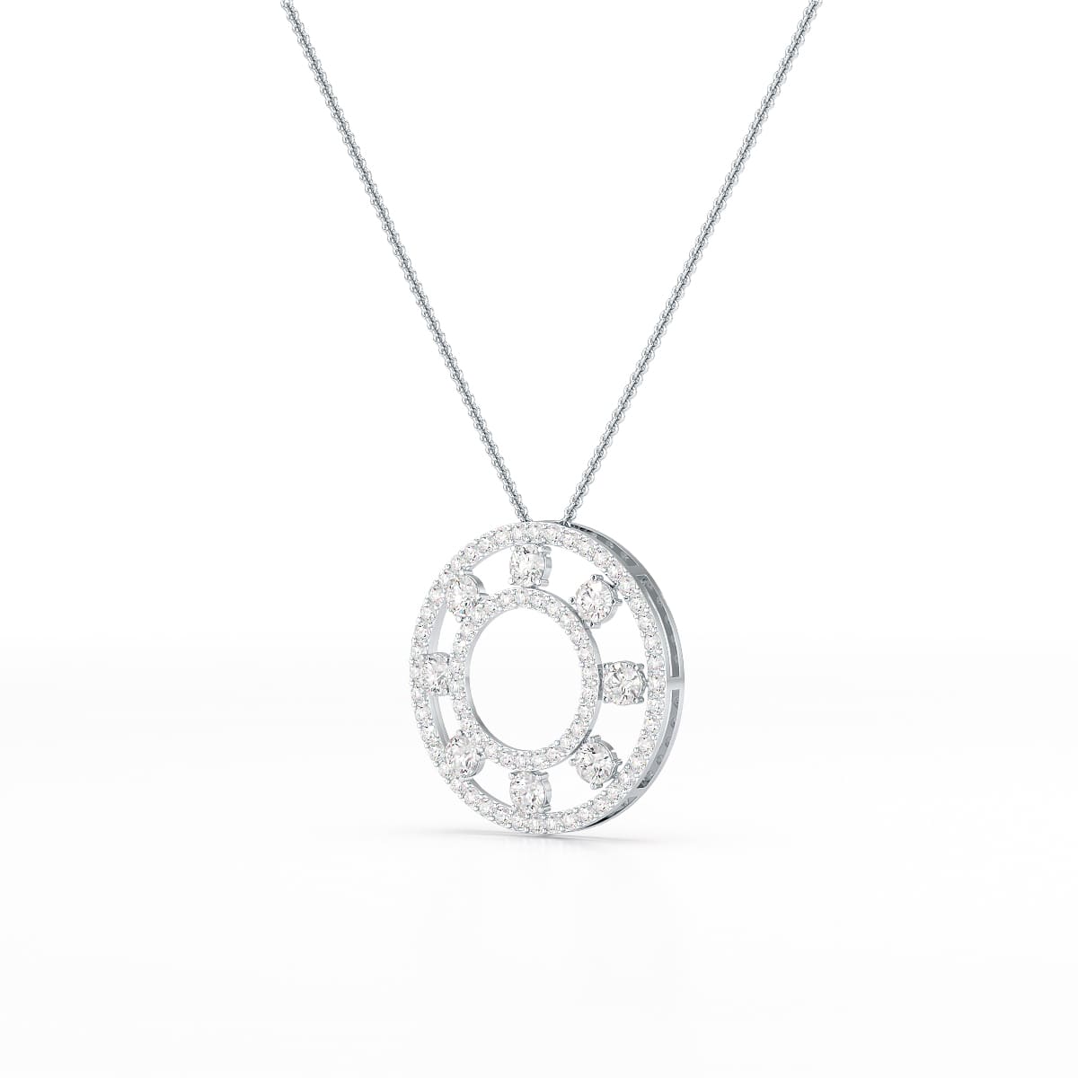 3.25 CT Round Cut Lab Diamond Pendant