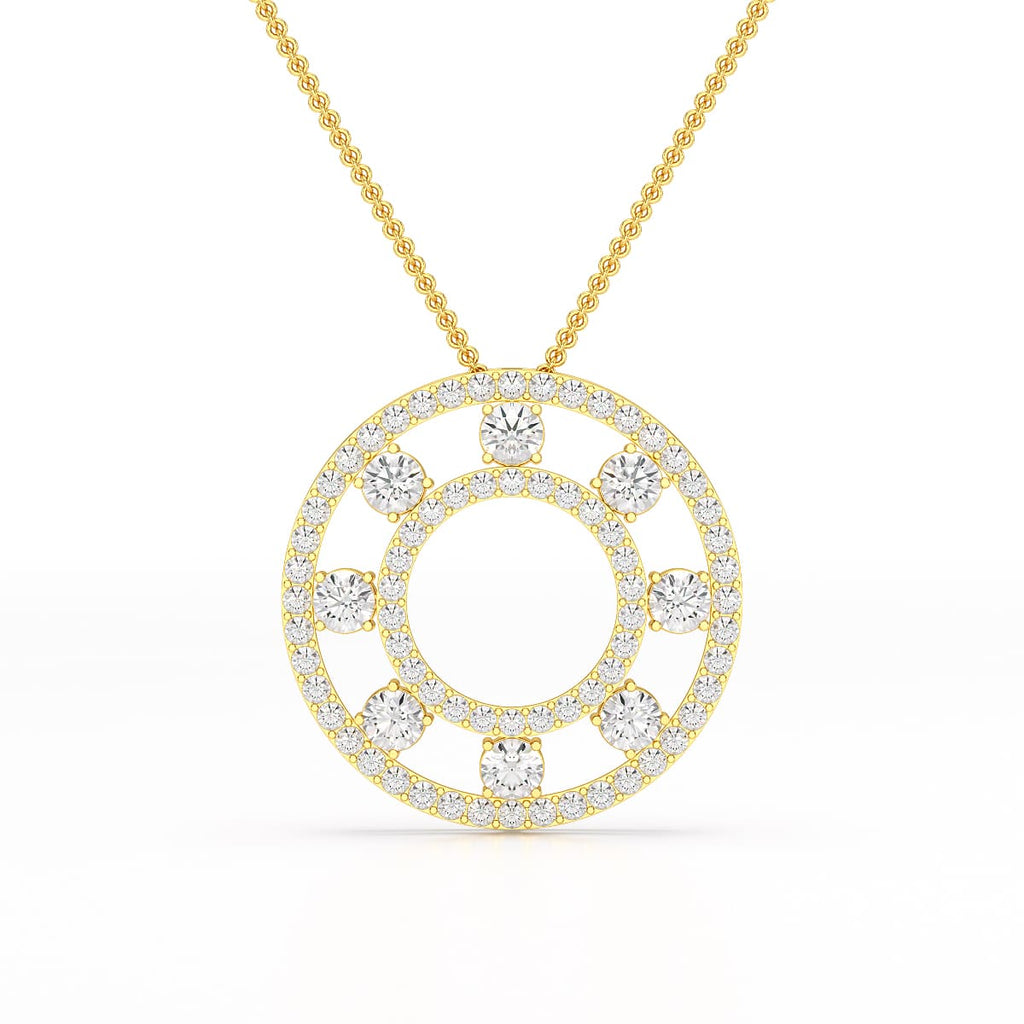 3.25 CT Round Cut Lab Diamond Pendant