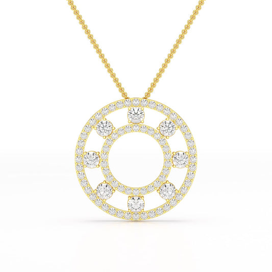 3.25 CT Round Cut Lab Diamond Pendant