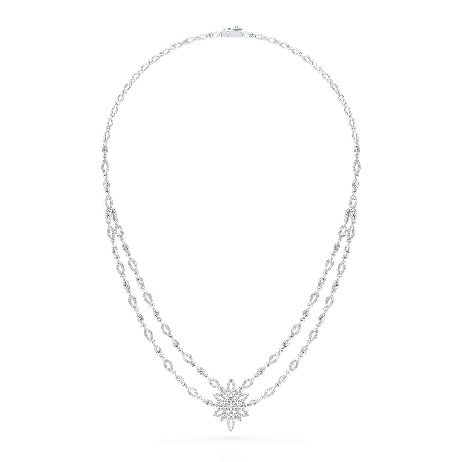 Layered Lab Grown Diamond 3.74 CT Necklace