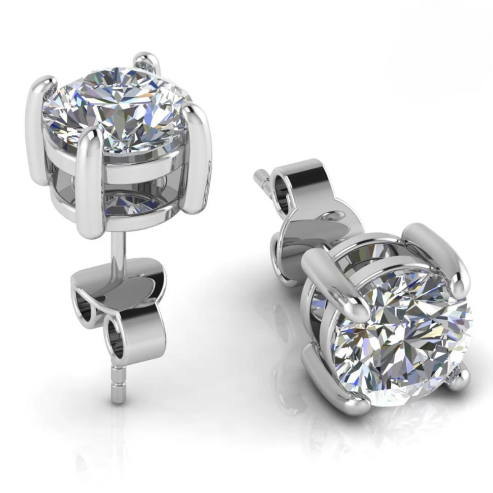 Classic Four-Prong Diamond Stud Earrings