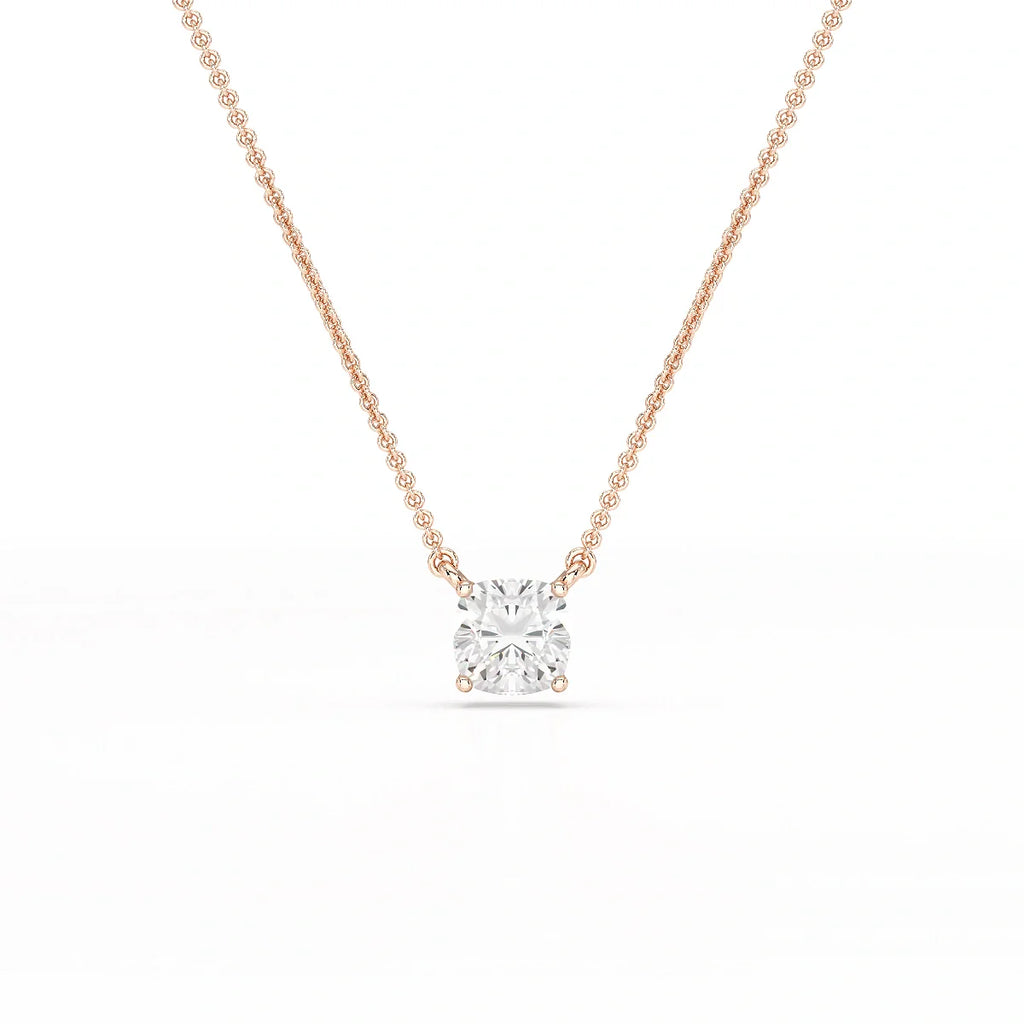 1 CT Cushion Solitaire Lab Grown Diamond Pendant