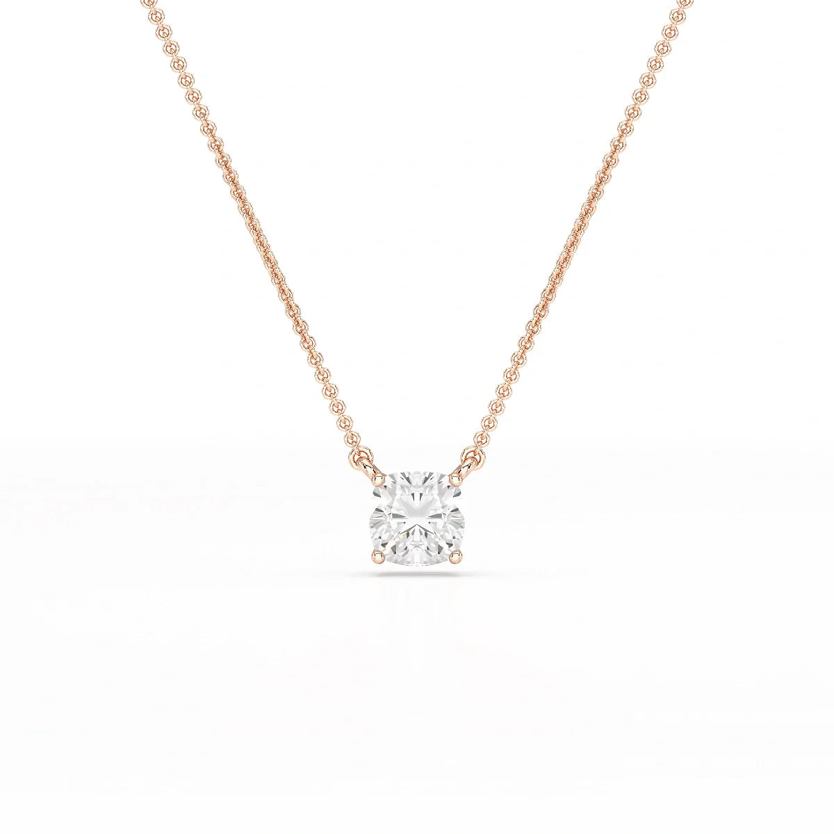 1 CT Cushion Solitaire Lab Grown Diamond Pendant