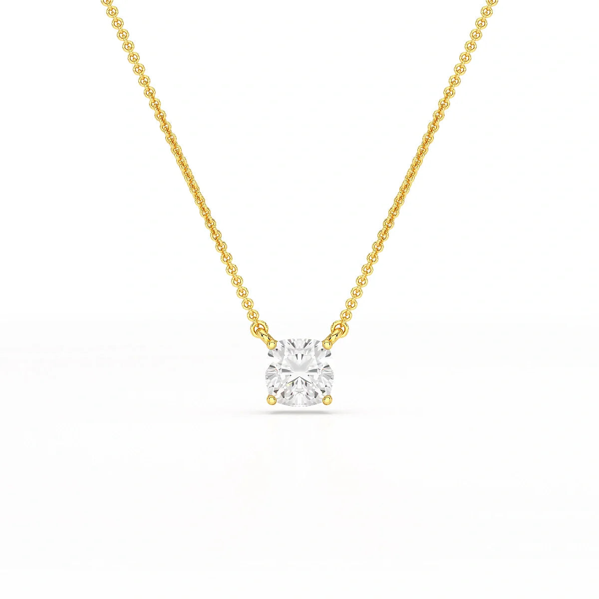 1 CT Cushion Solitaire Lab Grown Diamond Pendant