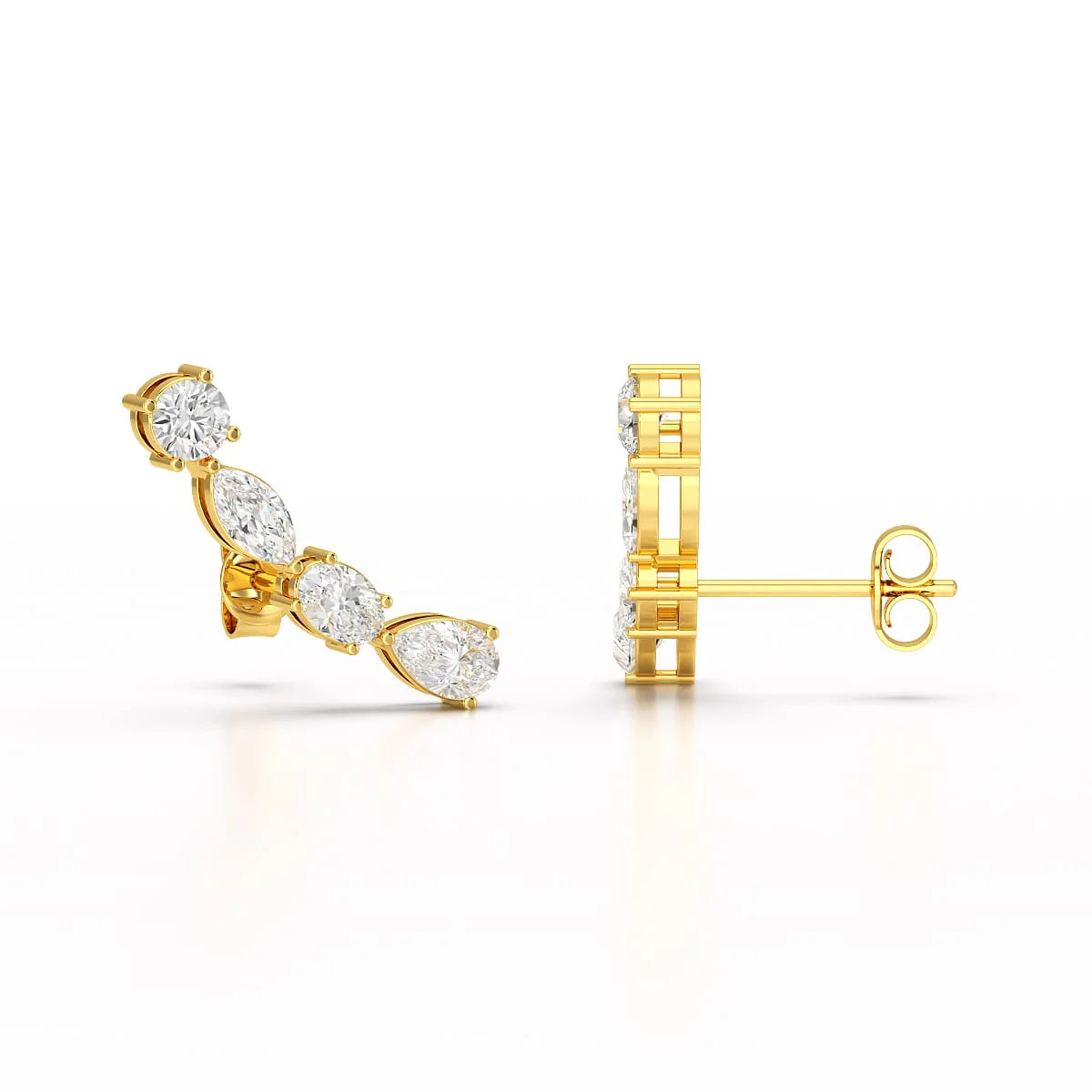 0.37 CT Lab Diamond Multi shape Earring