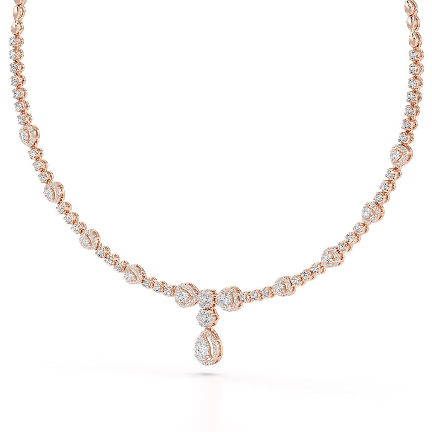 2.91 CT Pear Shape Lab Diamond Necklace