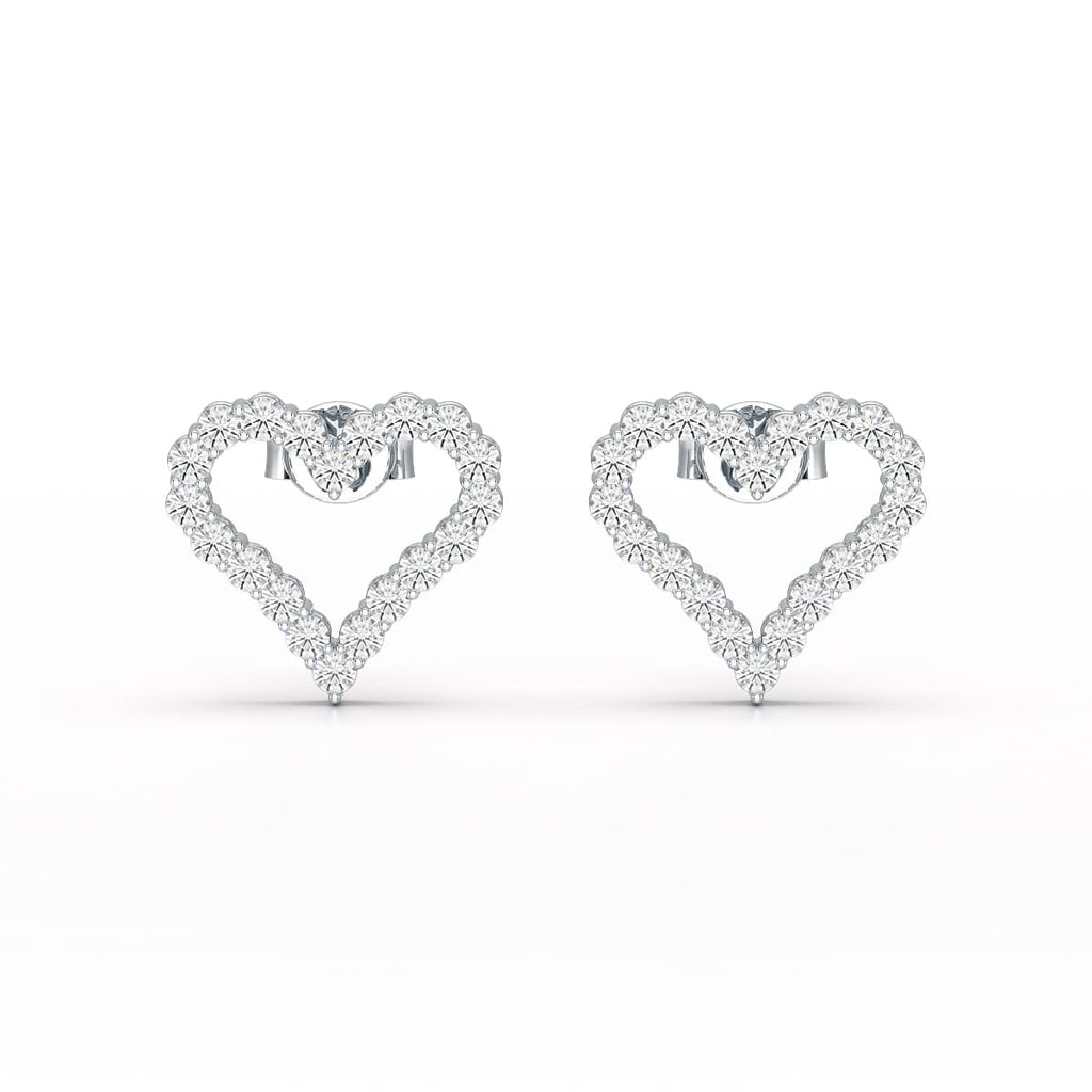 0.56 CT Heart Shaped Lab Diamond Stud Earrings