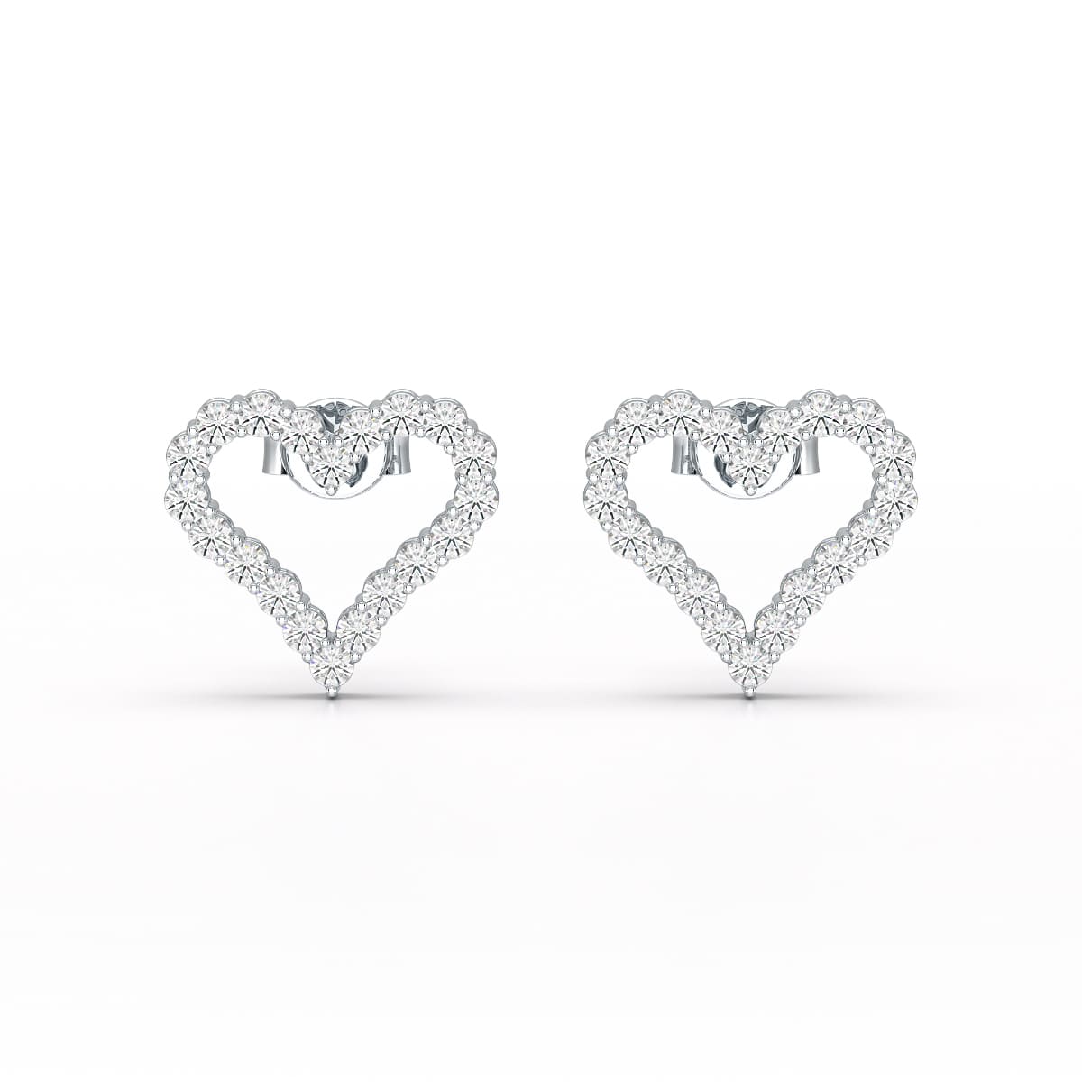 0.56 CT Heart Shaped Lab Diamond Stud Earrings