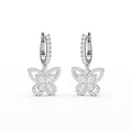 0.98 CT Lab Diamond Dangle Hoop Earrings