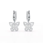 0.98 CT Lab Diamond Dangle Hoop Earrings