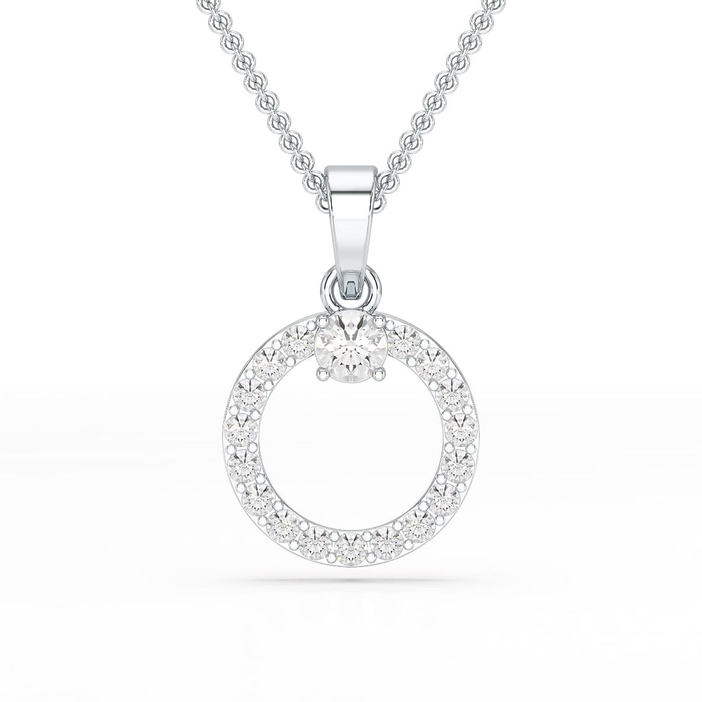 0.71 CT Lab Diamond Round Pendant