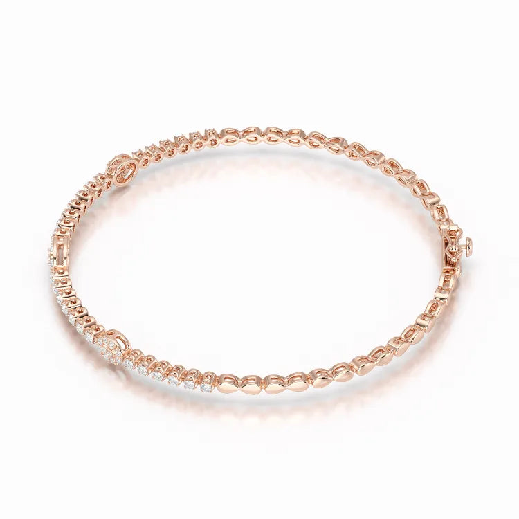 Lab Diamond Simple Round Cut 1.07 CT Bracelet