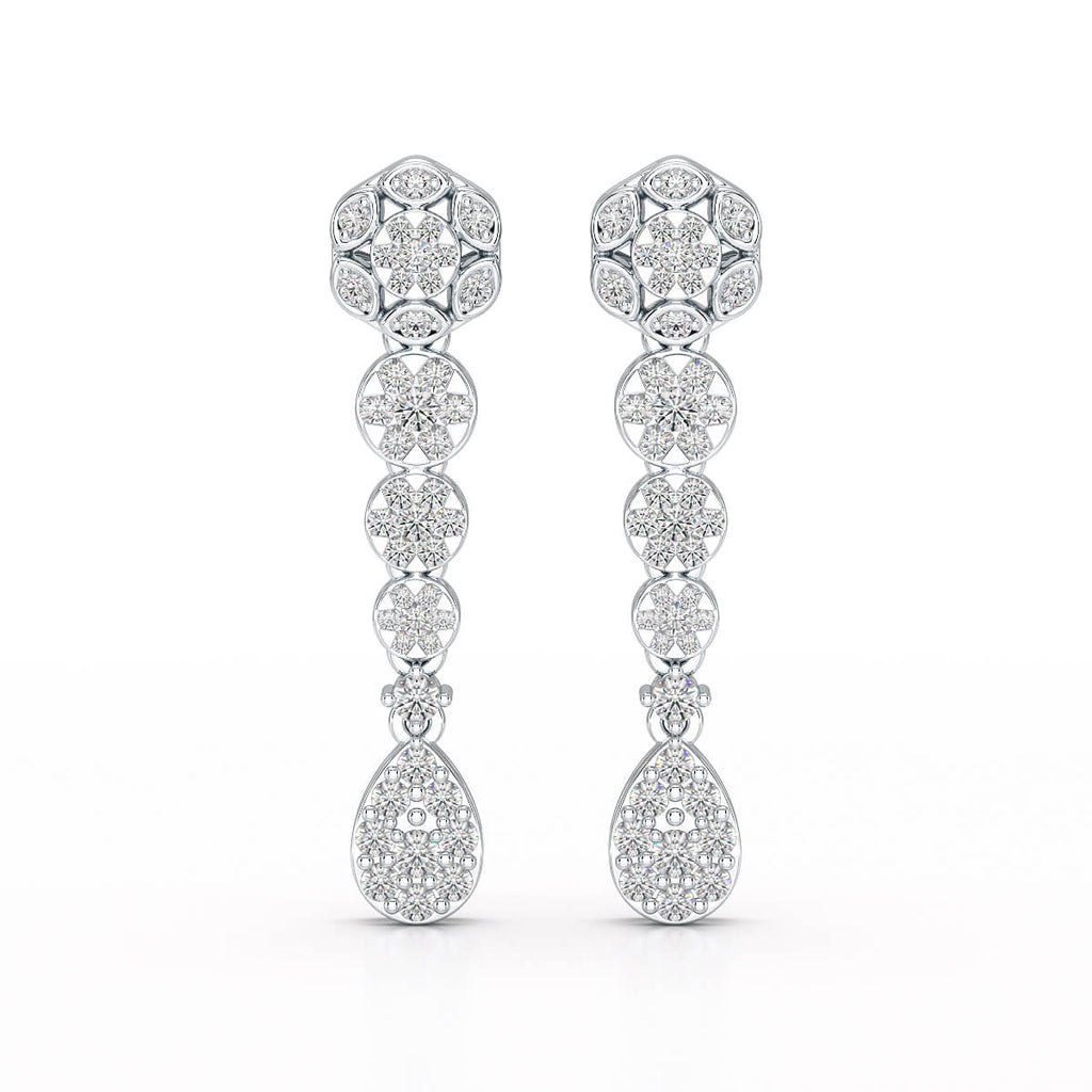 0.83 CT Lab Diamond Teardrop Dangle Earring