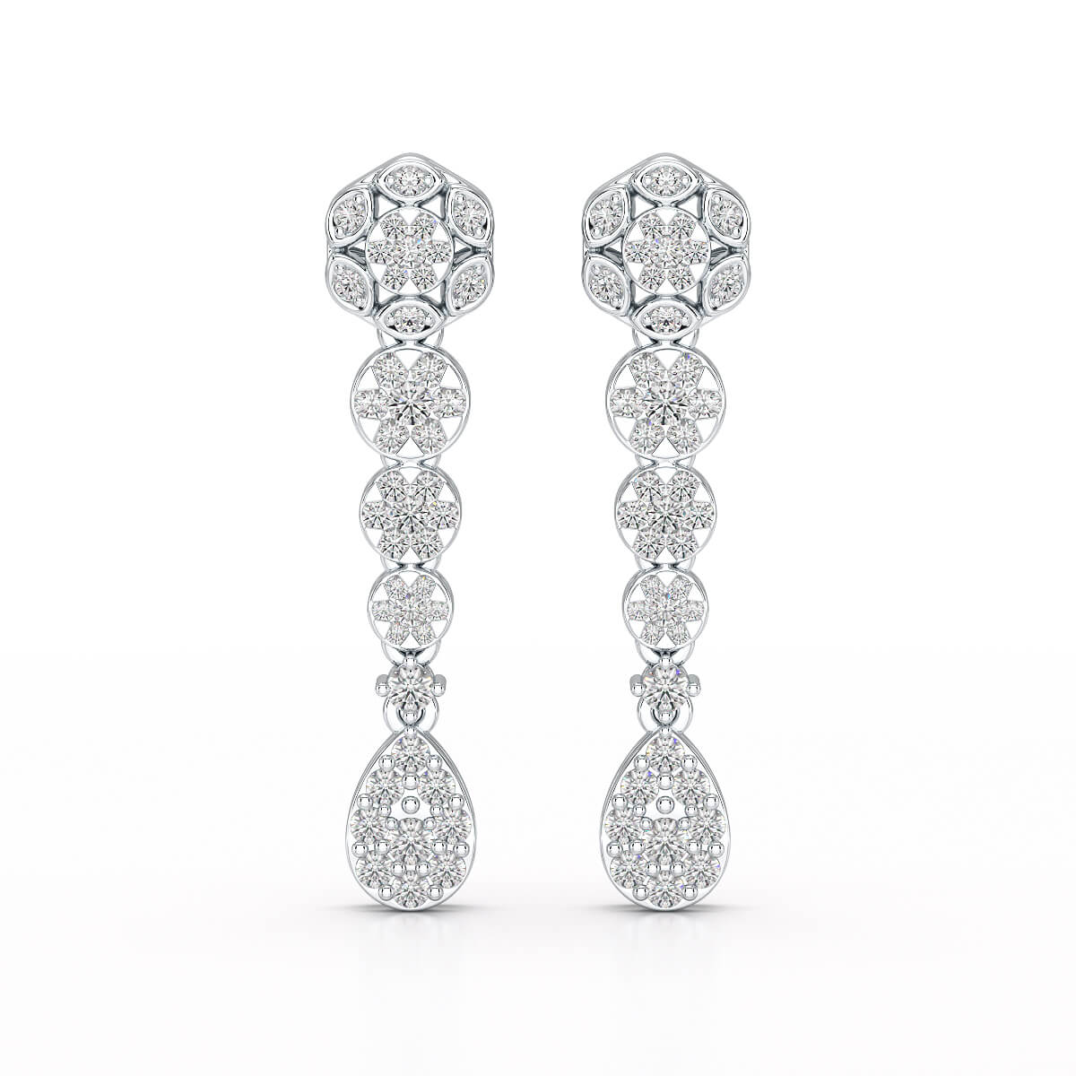 0.83 CT Lab Diamond Teardrop Dangle Earring