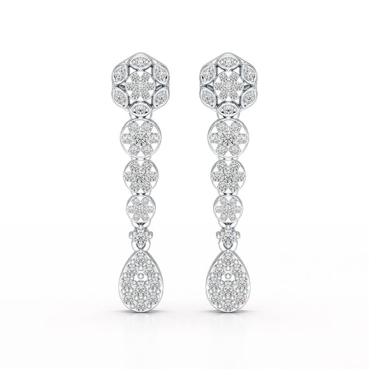 0.83 CT Lab Diamond Teardrop Dangle Earring