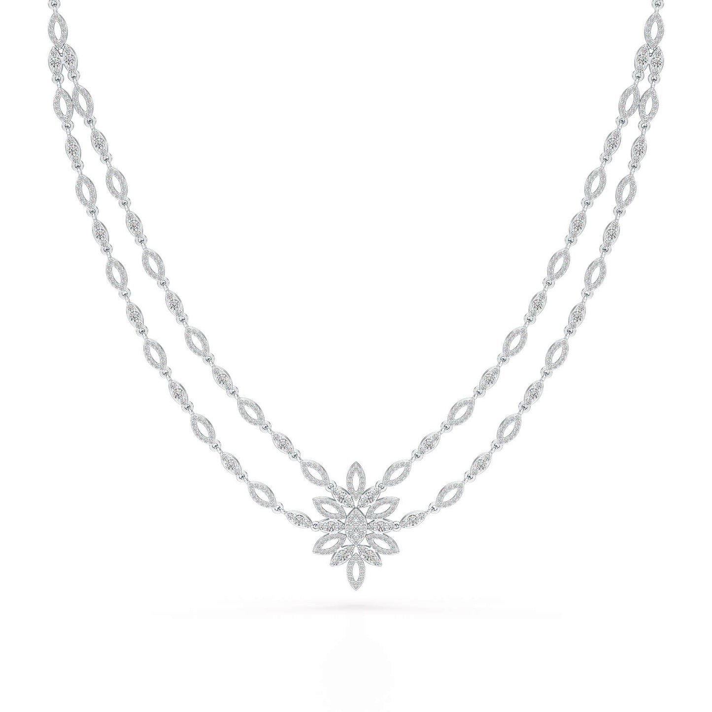 Layered Lab Grown Diamond 3.74 CT Necklace