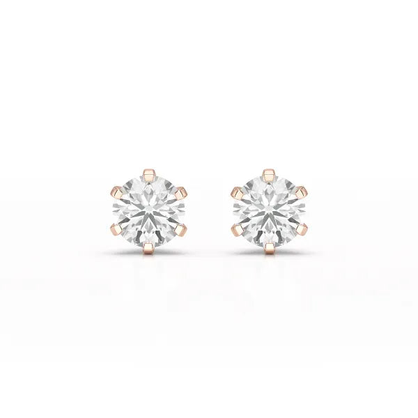 Simple Stud 0.84 CT Round Lab Diamond Earrings