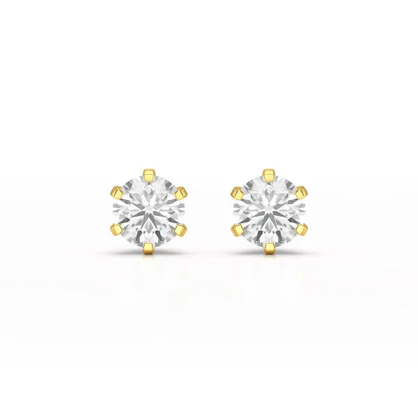 Simple Stud 0.84 CT Round Lab Diamond Earrings