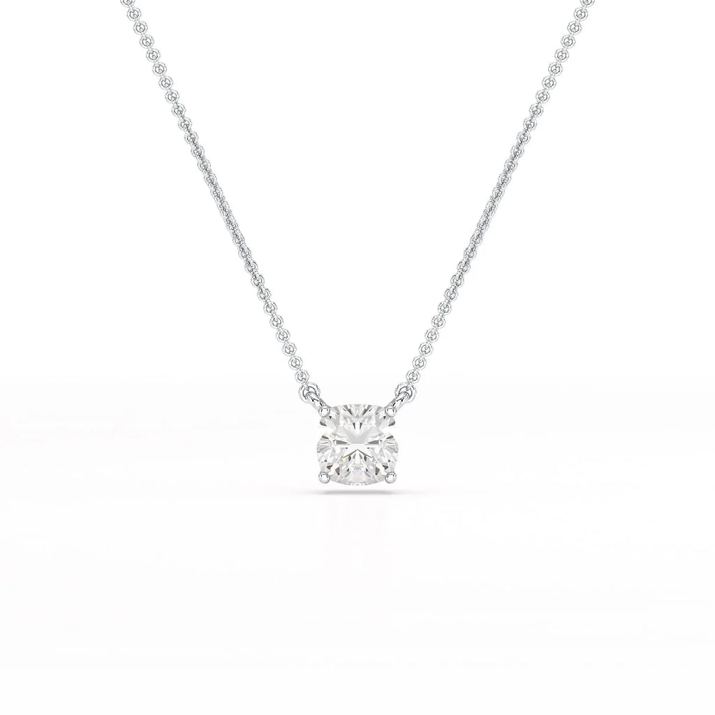 1 CT Cushion Solitaire Lab Grown Diamond Pendant