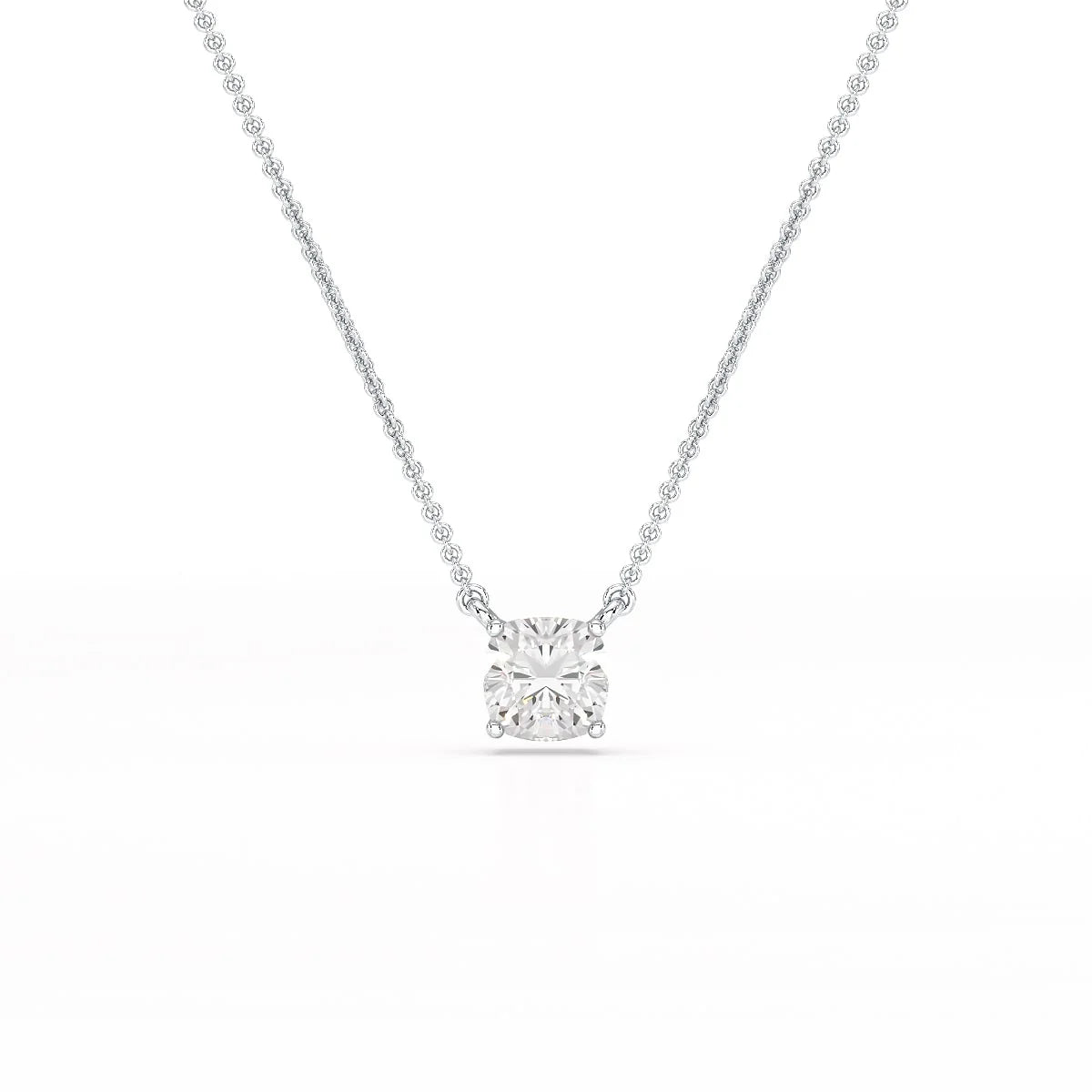 1 CT Cushion Solitaire Lab Grown Diamond Pendant