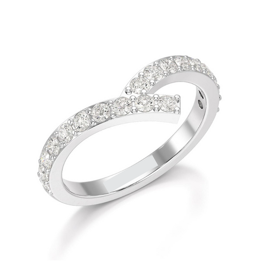 0.55 CT Round Cut Simple Lab Diamond Ring