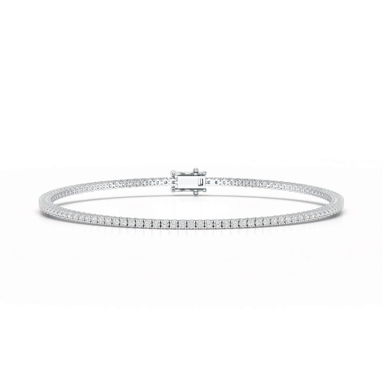 Simple Round 1.48 CT Lab Diamond Bracelet