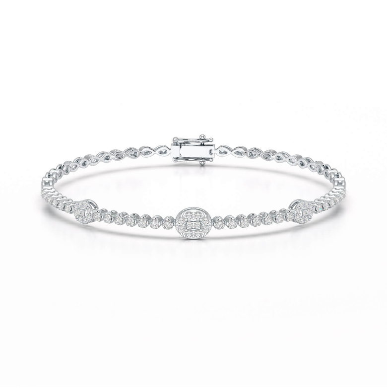 Lab Diamond Simple Round Cut 1.07 CT Bracelet