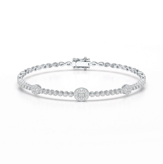 Lab Diamond Simple Round Cut 1.07 CT Bracelet