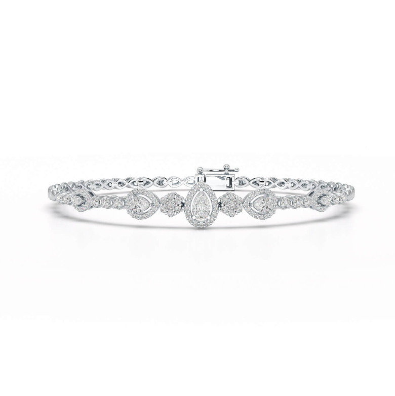 1.53 CT Pear Cut Lab Grown Diamond Bracelet