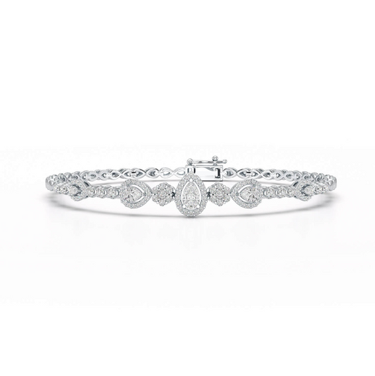 1.53 CT Pear Cut Lab Grown Diamond Bracelet