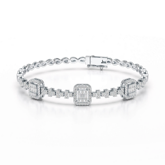 1.13 CT Baguette Cut Lab Diamond Bracelet