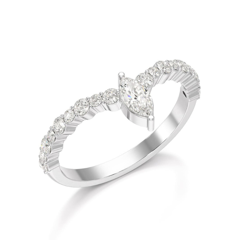 0.44 CT Marquise Cut Lab Diamond Ring