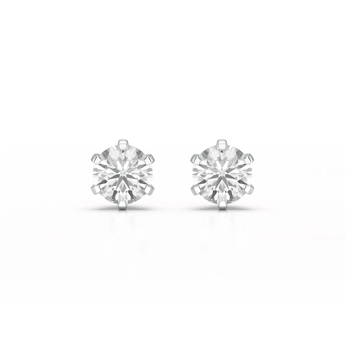 Simple Stud 0.84 CT Round Lab Diamond Earrings