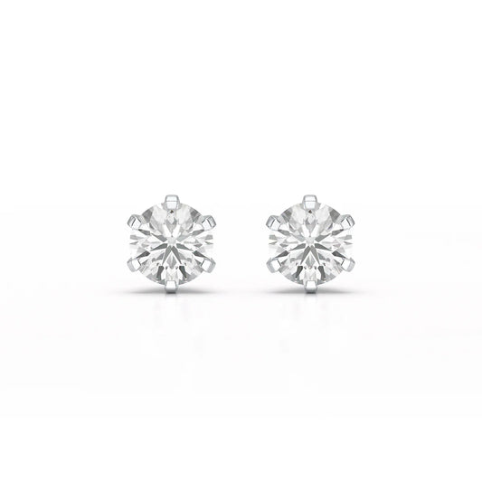 Simple Stud 0.84 CT Round Lab Diamond Earrings