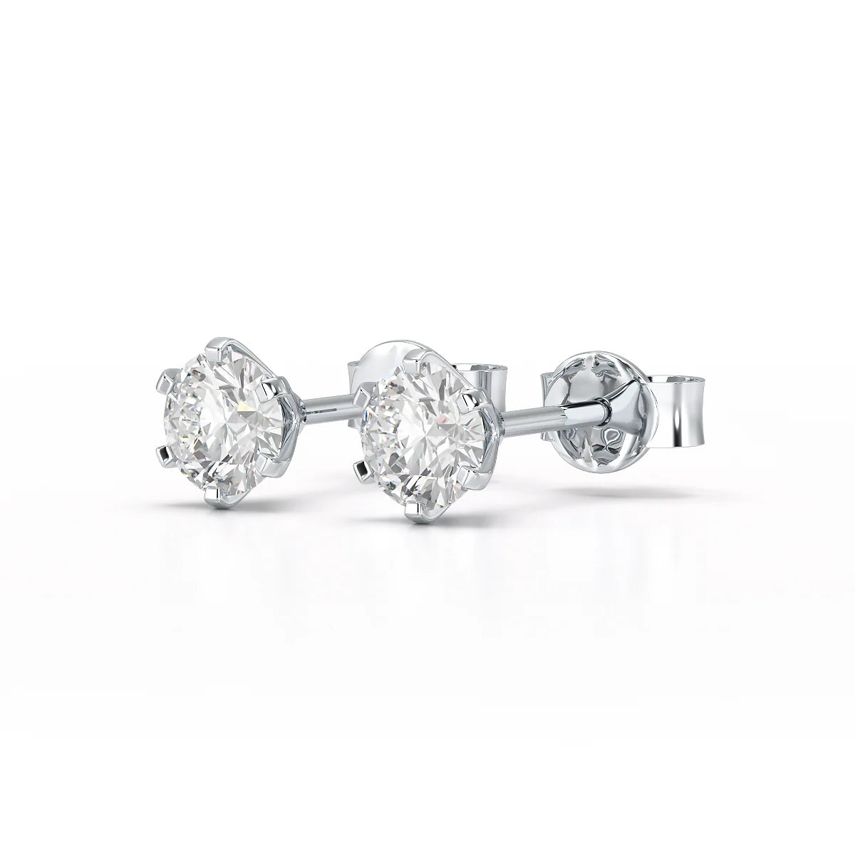 Simple Stud 0.84 CT Round Lab Diamond Earrings