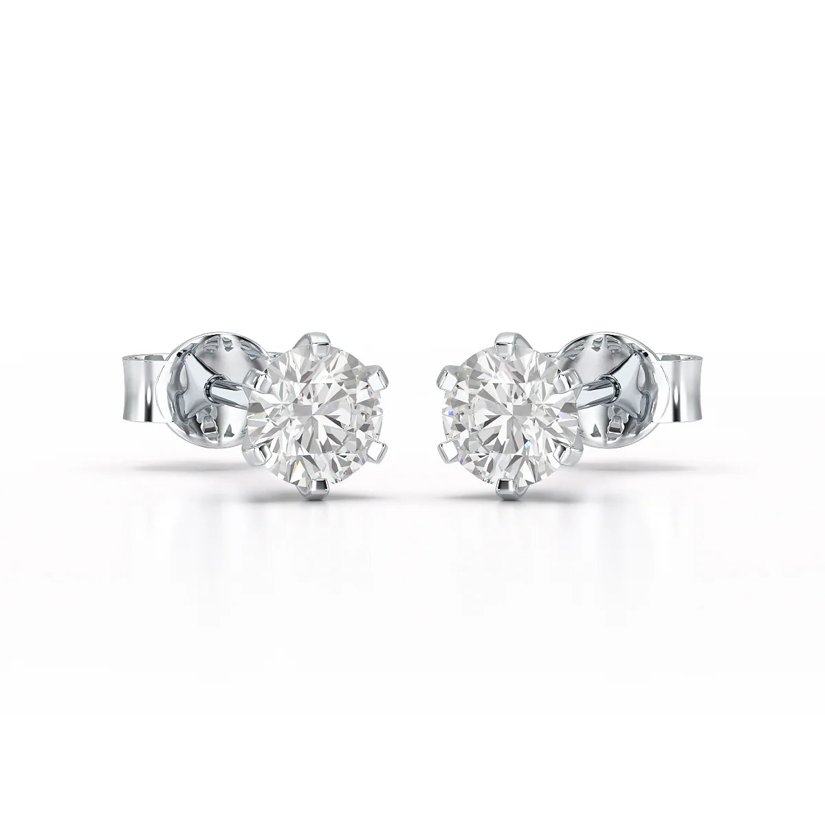 Simple Stud 0.84 CT Round Lab Diamond Earrings