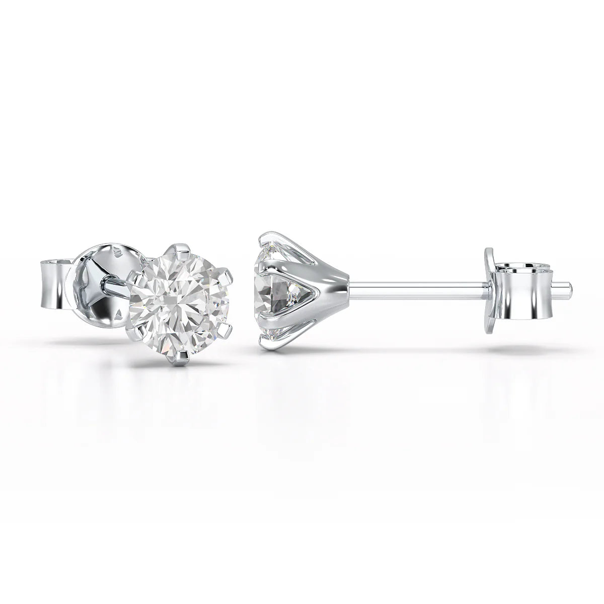 Simple Stud 0.84 CT Round Lab Diamond Earrings