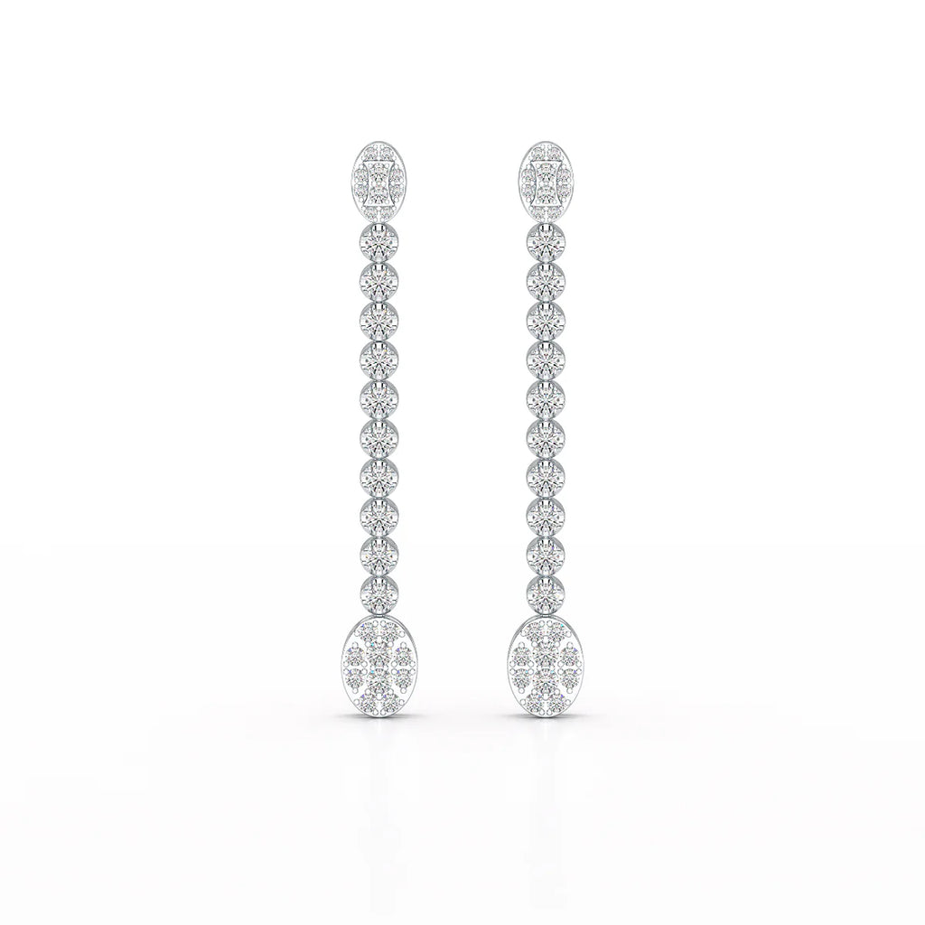 0.89 CT Lab Diamond Dangle Drop Wedding Earrings