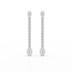 0.89 CT Lab Diamond Dangle Drop Wedding Earrings